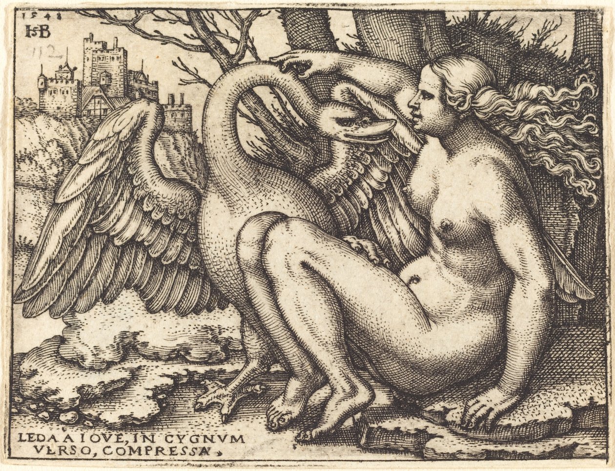 Leda y el Cisne de Sebald Beham