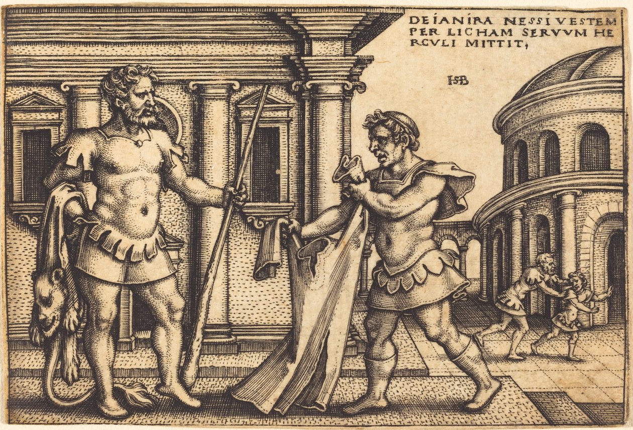 Lycus Trayendo la Prenda de Neso a Hércules de Sebald Beham