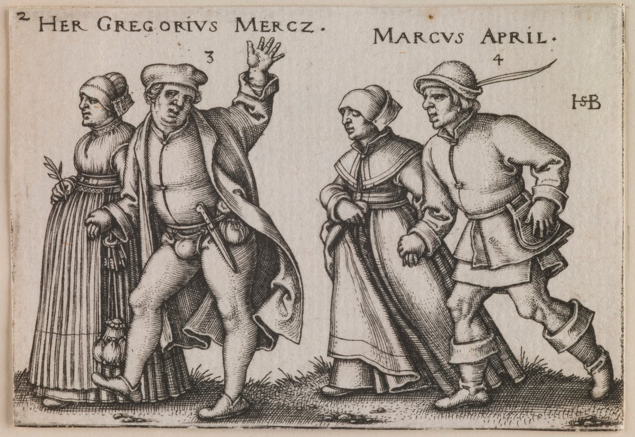 “Marzo y Abril” de la serie “La Fiesta Campesina o Los Doce Meses” de Sebald Beham
