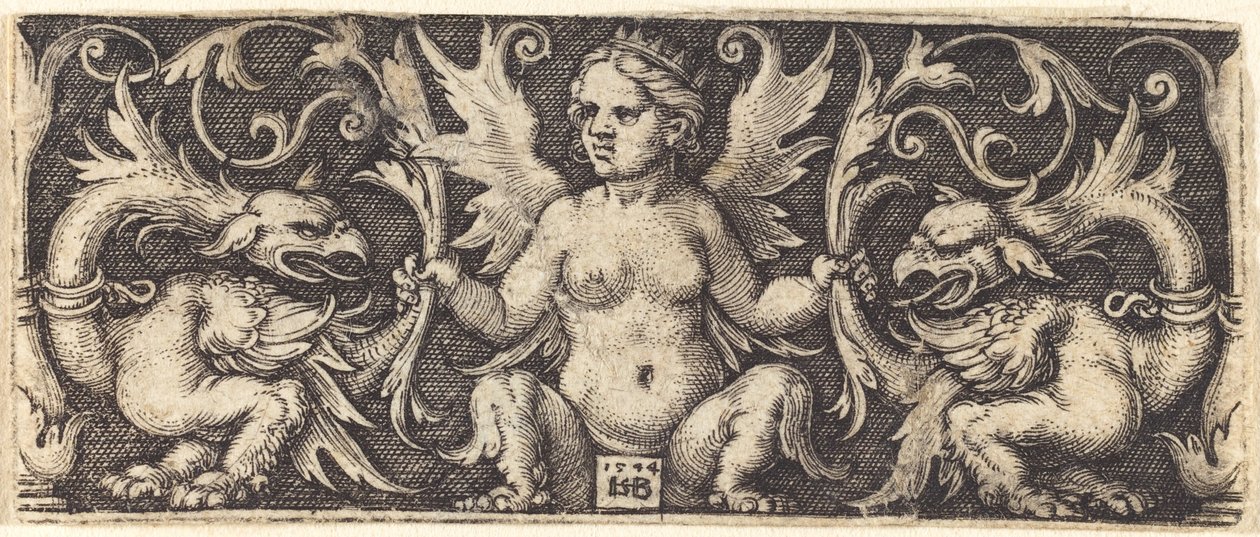 Ornamento con demonio femenino de Sebald Beham