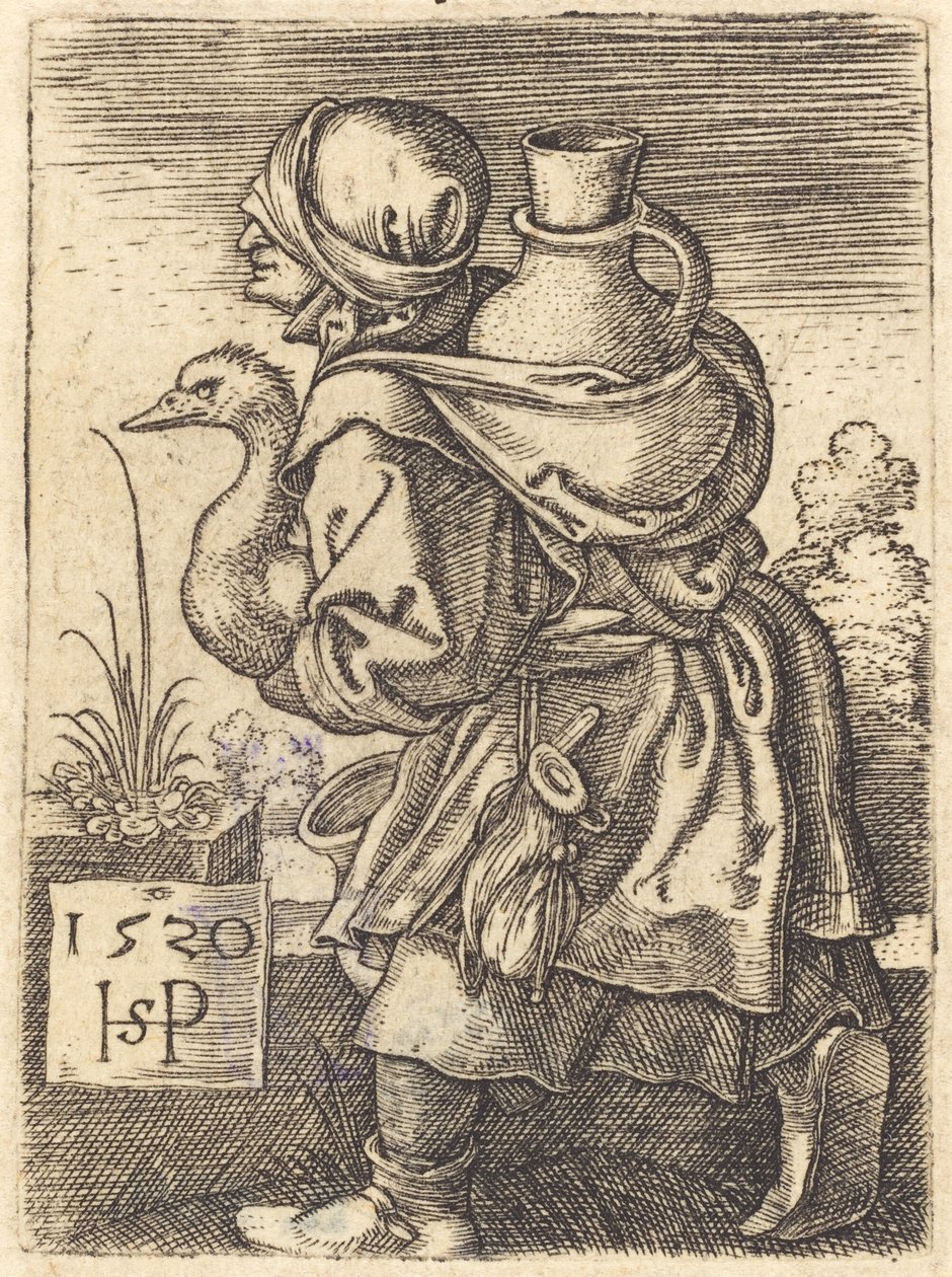Mujer campesina yendo al mercado de Sebald Beham