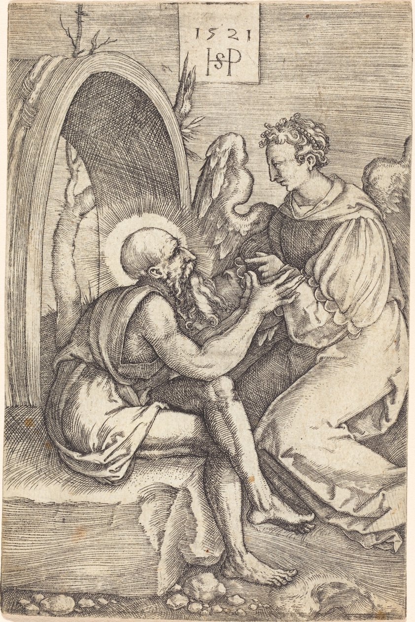 San Jerónimo con el ángel de Sebald Beham
