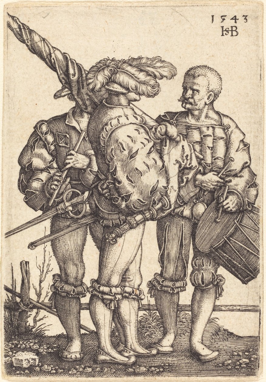 Abanderado, Tamborilero y Gaitero de Sebald Beham
