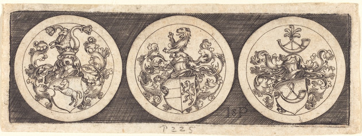 Tres Medallas con Escudos de Armas de Sebald Beham