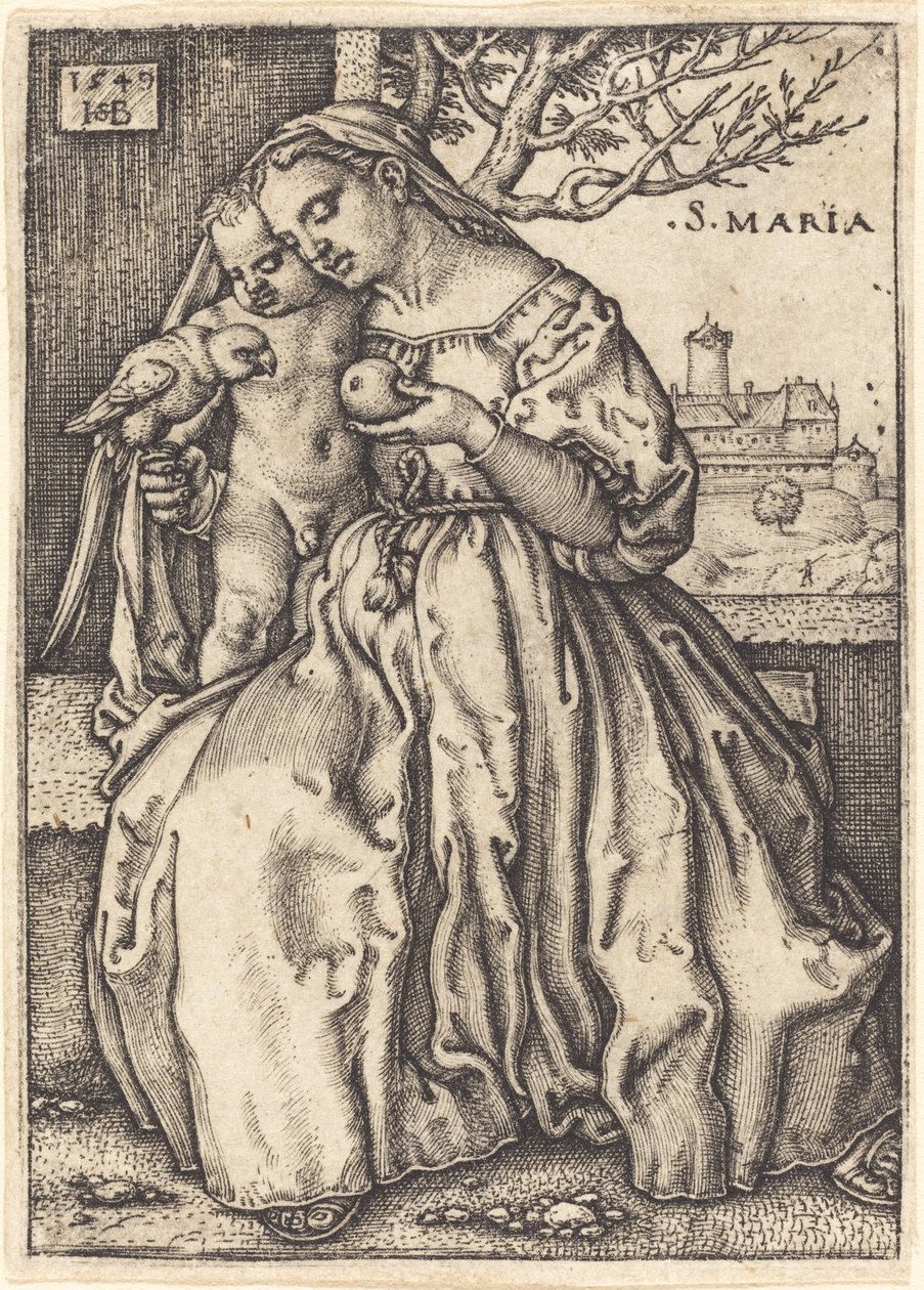 Virgen y Niño con un Loro de Sebald Beham