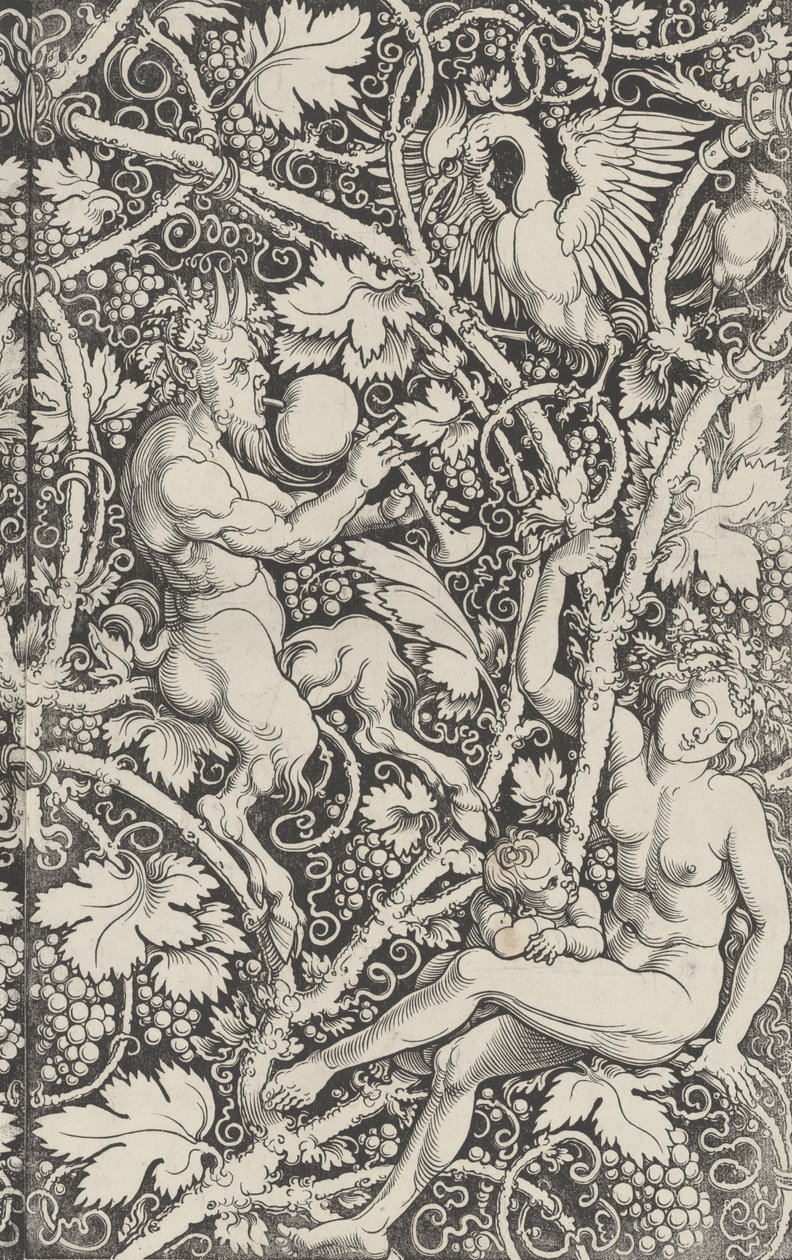 Papel tapiz con familia de sátiros, 1515 de Sebald Beham