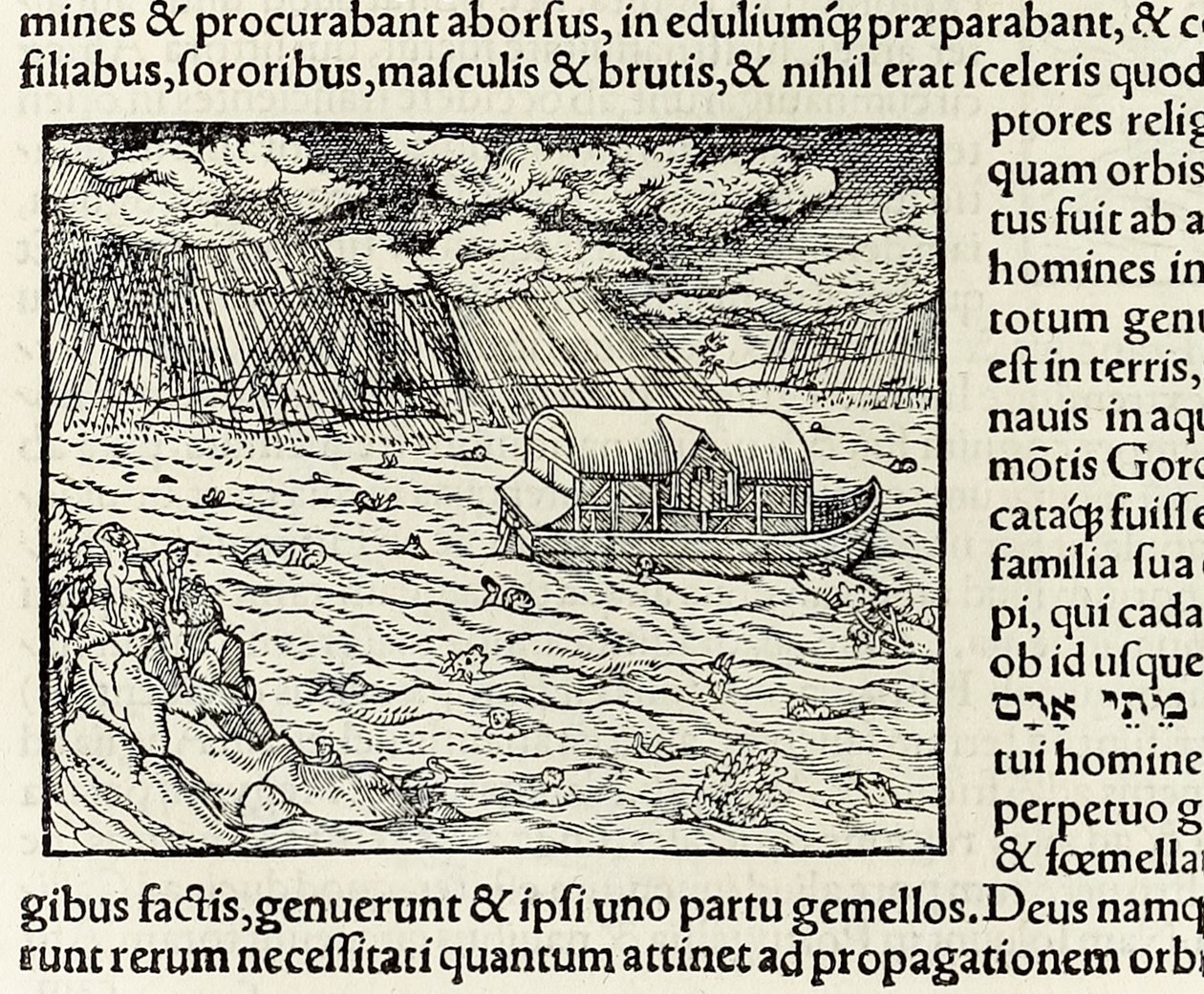 El arca de Noé y el diluvio, de la edición de 1550 de 