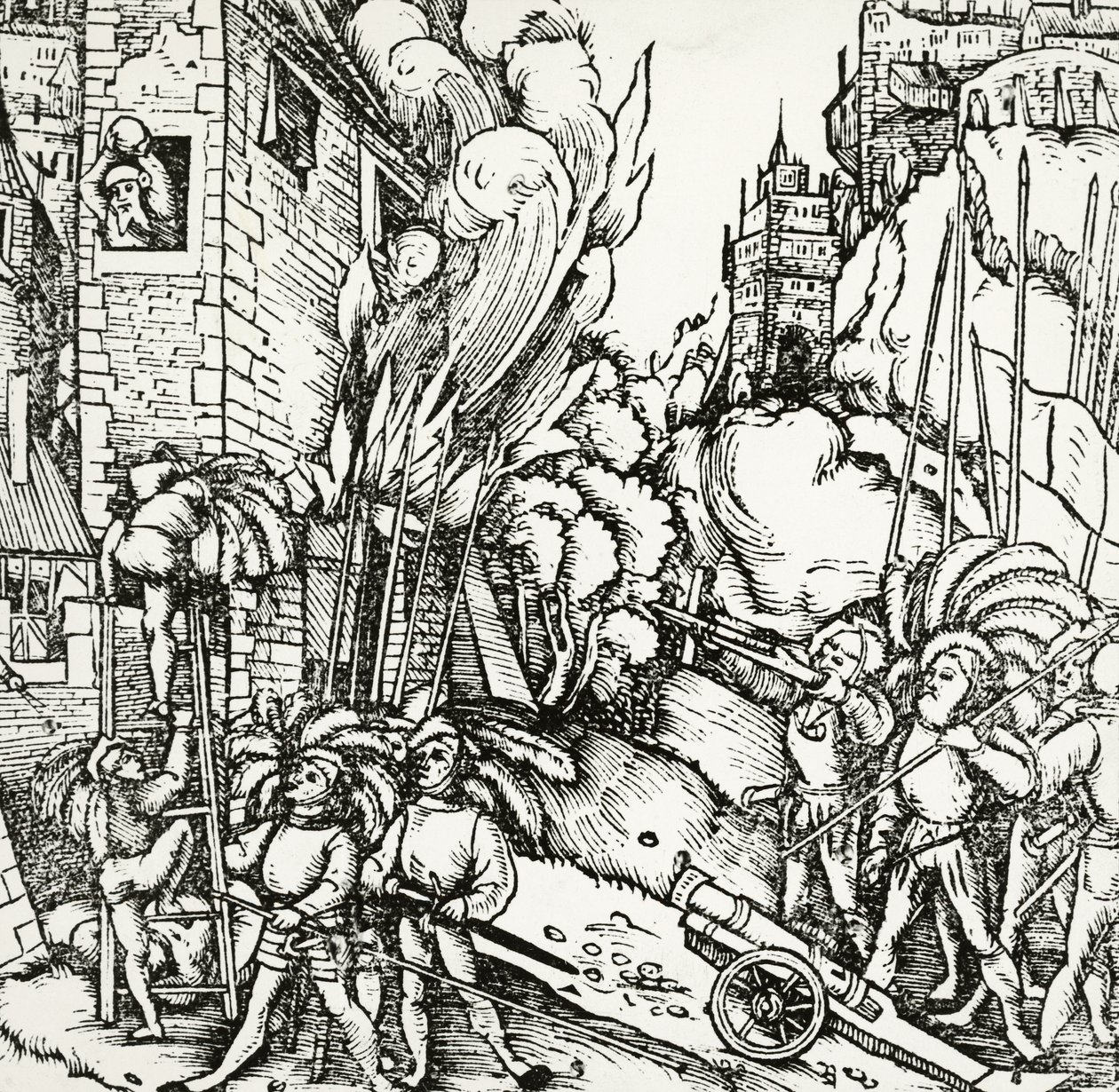Asedio de Cartago, grabado extraído de Universalis Cosmographia (Cosmología universal), de Sebastian Munster (1488-1552). Alemania de Sebastian Munster