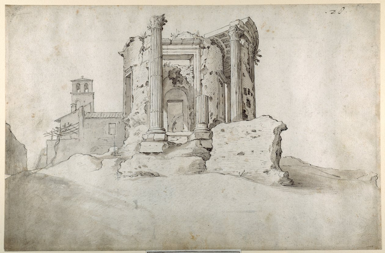 Ruinas del Templo de la Sibila Tiburtina en Tívoli de Sebastian Vrancx