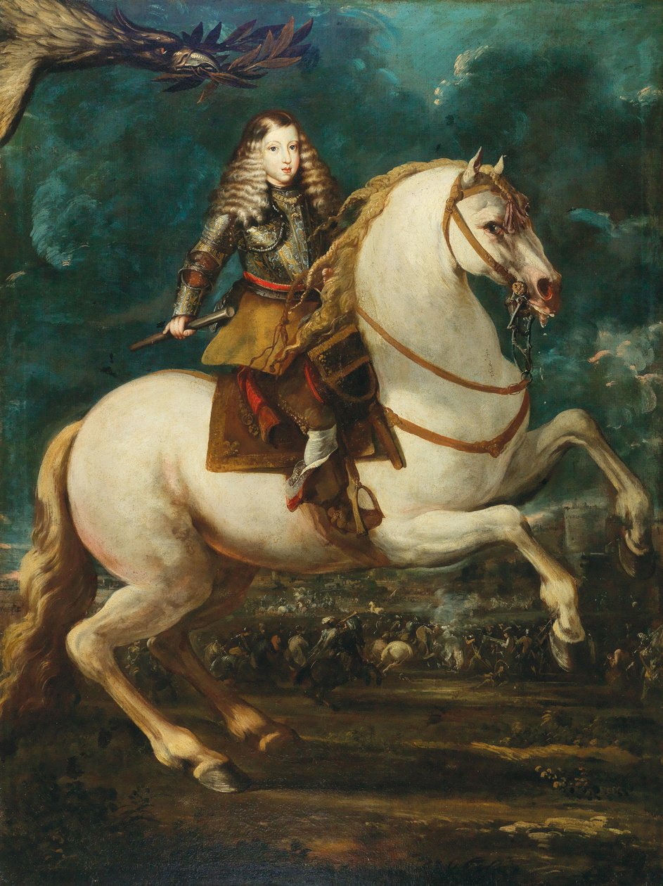 Retrato ecuestre de Carlos II de España, 1660s de Sebastian de Herrera Barnuevo
