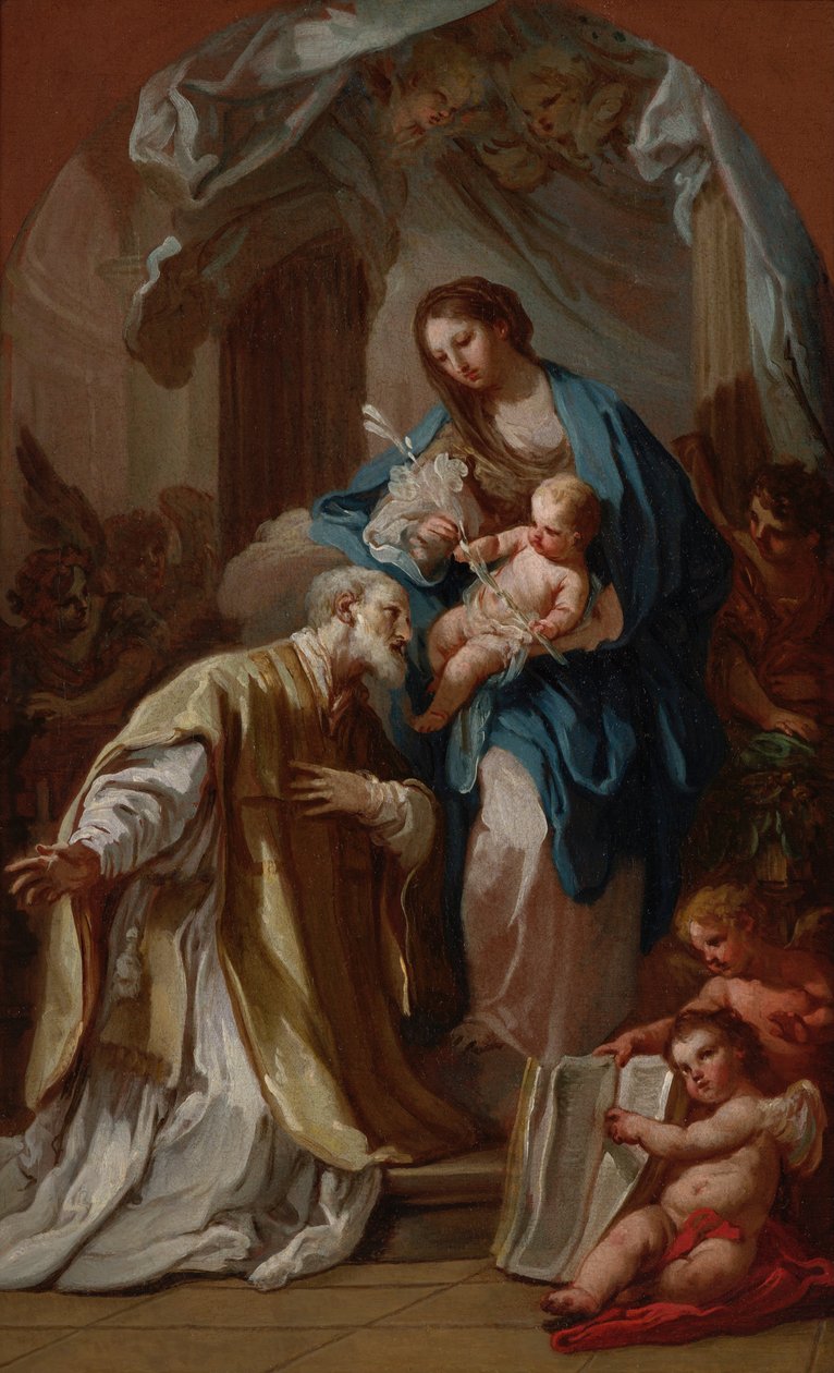 La Madonna apareciendo a San Felipe Neri de Sebastiano Conca