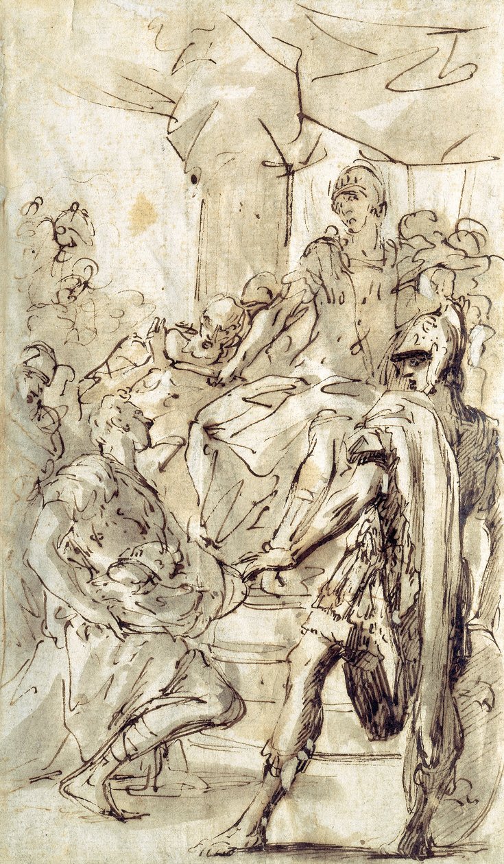 David rechaza las armas del rey Saúl de Sebastiano Ricci