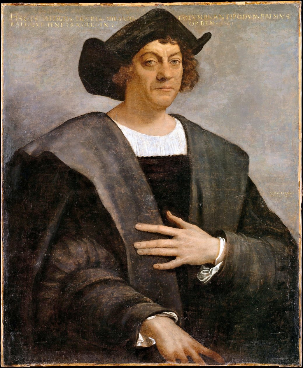 Retrato de un hombre, dicho ser Cristóbal Colón de Sebastiano del Piombo