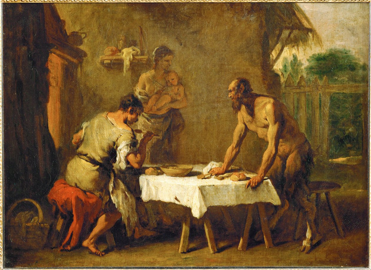 Le satyr et le paysan - Sátiro y campesino, una fábula esopiana ... de Sebastiano (attr. to) Ricci