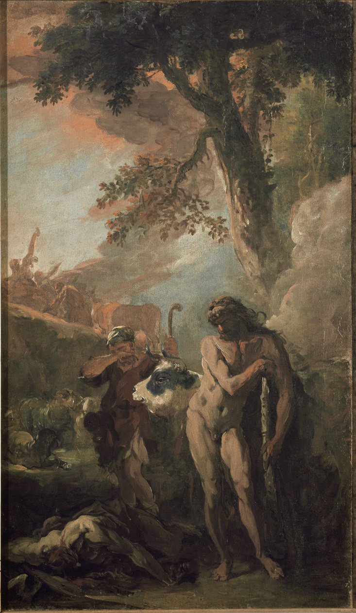 Hércules y Caco, boceto preparatorio de Sebastiano Ricci