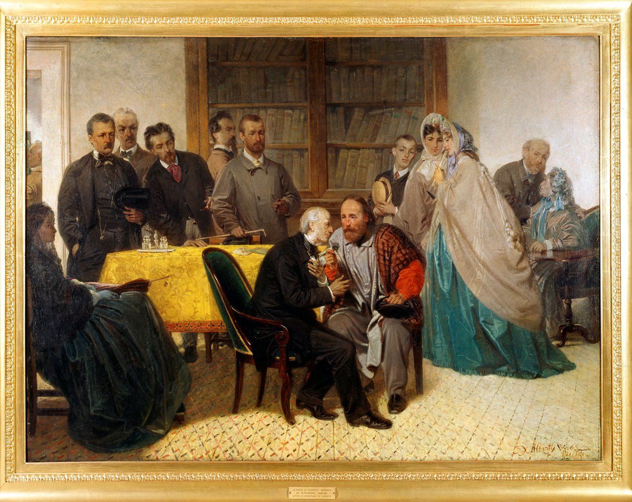 El encuentro de Giuseppe Garibaldi (1807-1882) y Alessandro Manzoni (1785-1873) de Sebastiano de Albertis