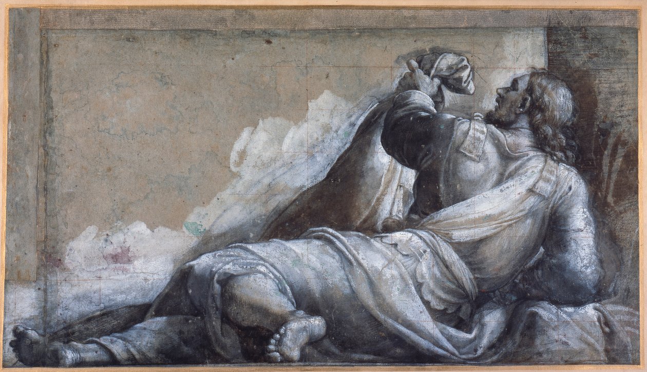 Un apóstol reclinado de Sebastiano del (c.1485 1547) Piombo