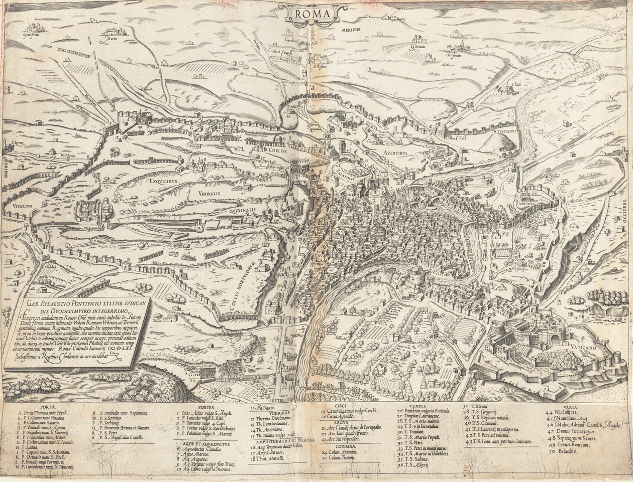 Mapa Topográfico de la Roma Moderna de Sebastiano di Re after Giovanni Antonio Dosio