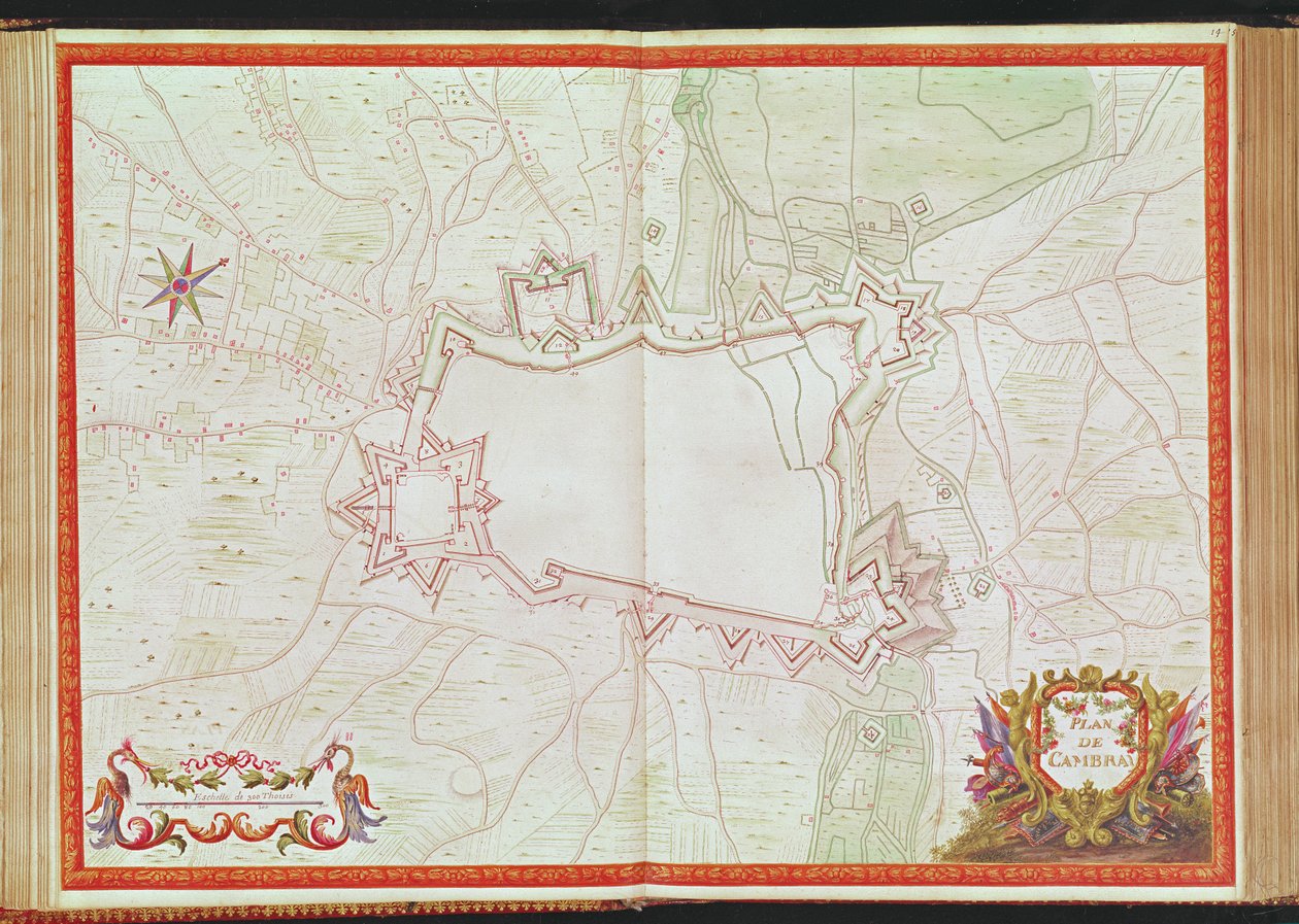 Ms. 986, Vol.1 Plan y Mapa de Cambrai, del 
