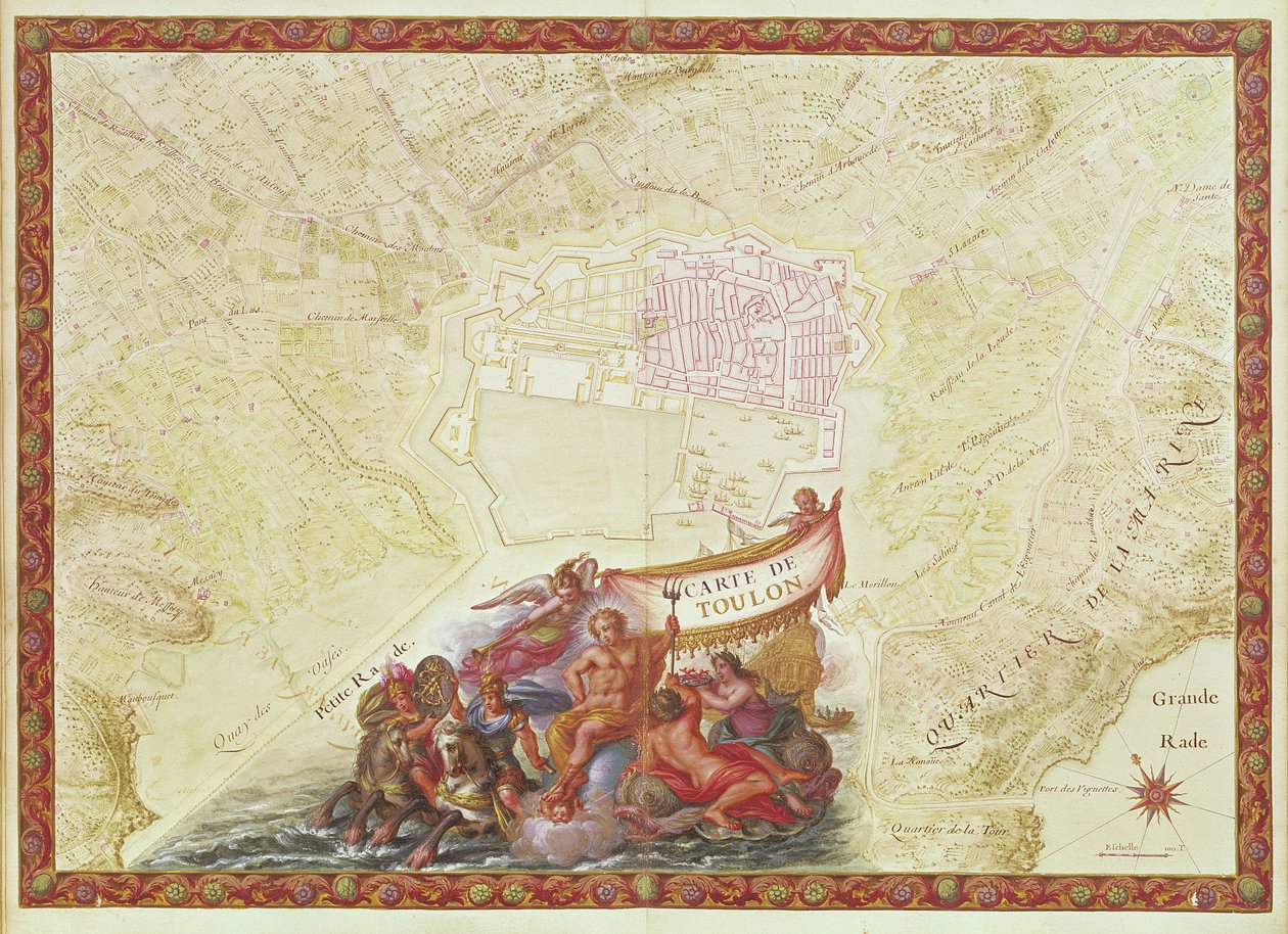 Ms. 986, Vol.3 fol.63 Plano y mapa de Toulon, del 