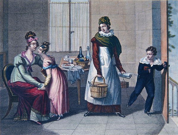 La partida para la escuela, principios del siglo XIX de Sebastien (after) Coeure