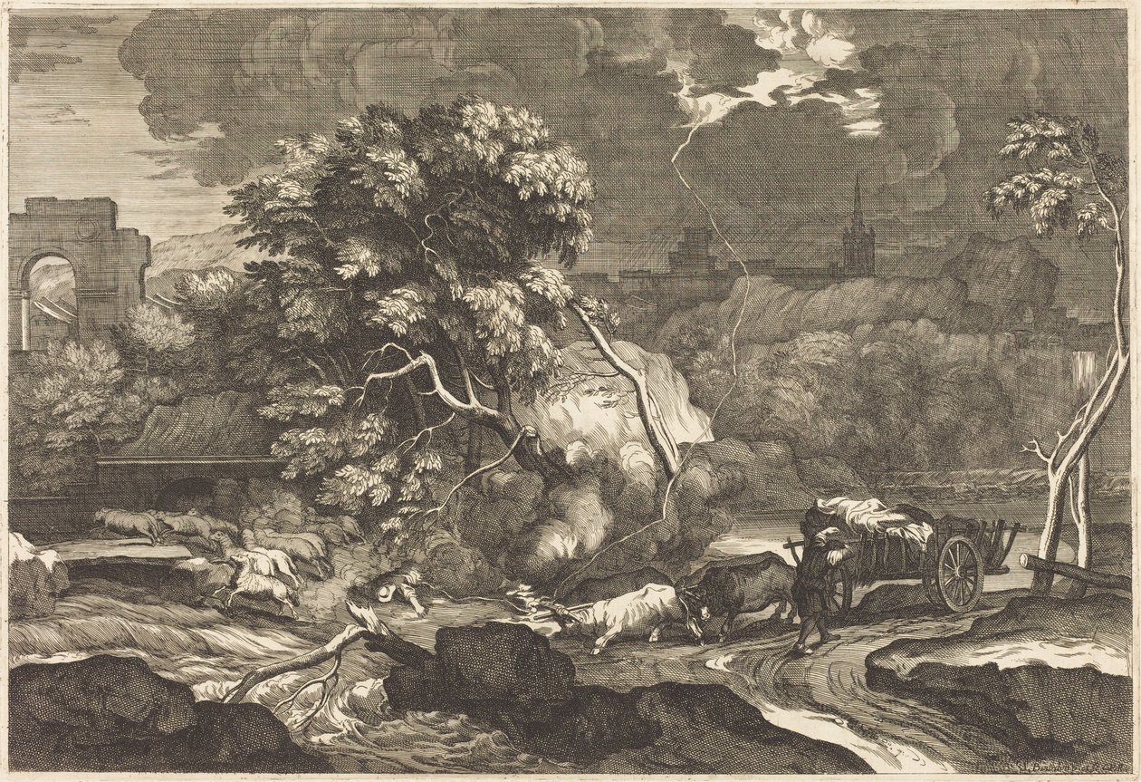 Paisaje con un carretero asustado de Sébastien Bourdon