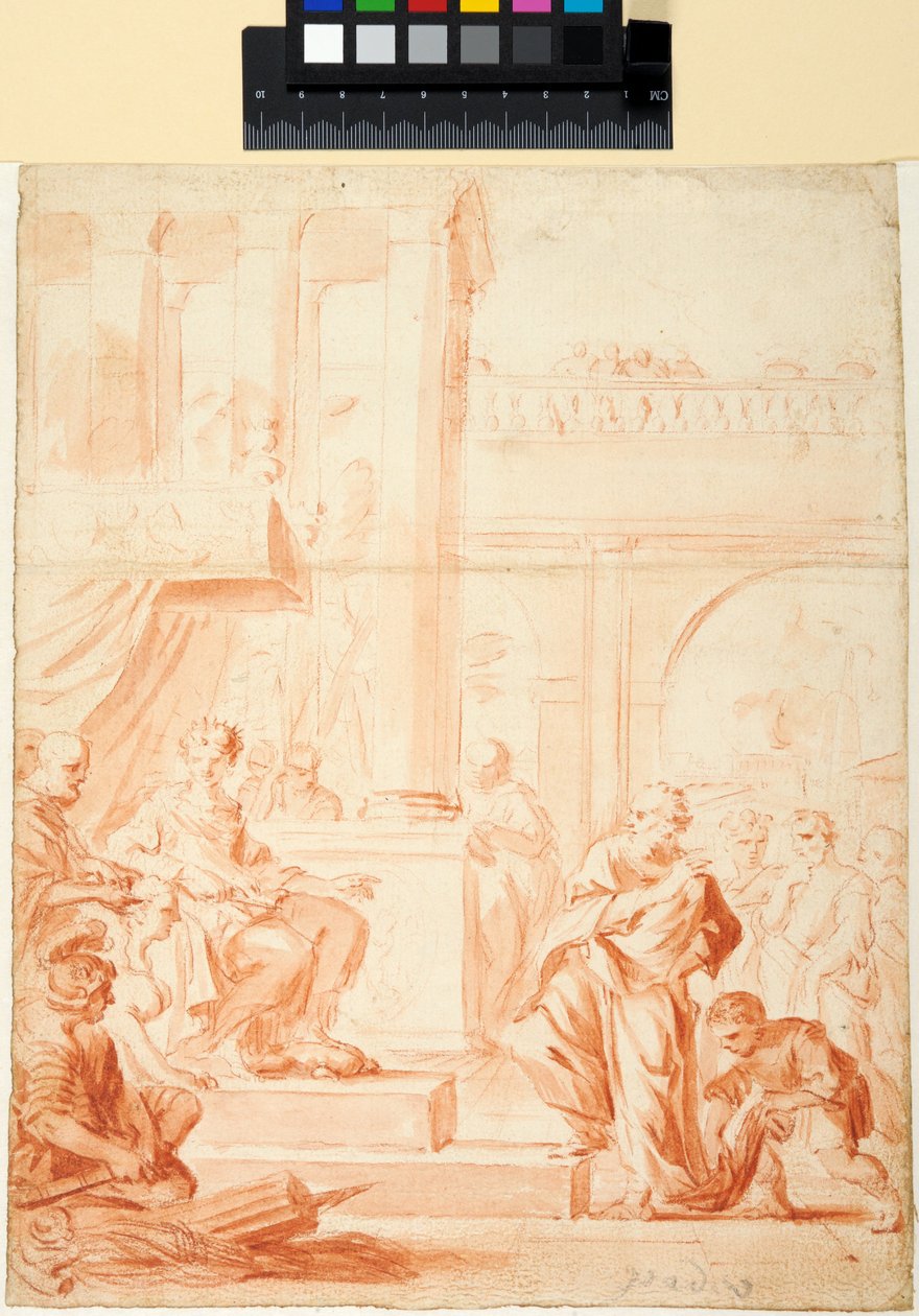 Prophet im Gespräch mit der Sphinx in Anwesenheit eines römischen Prinzen de Sébastien Bourdon