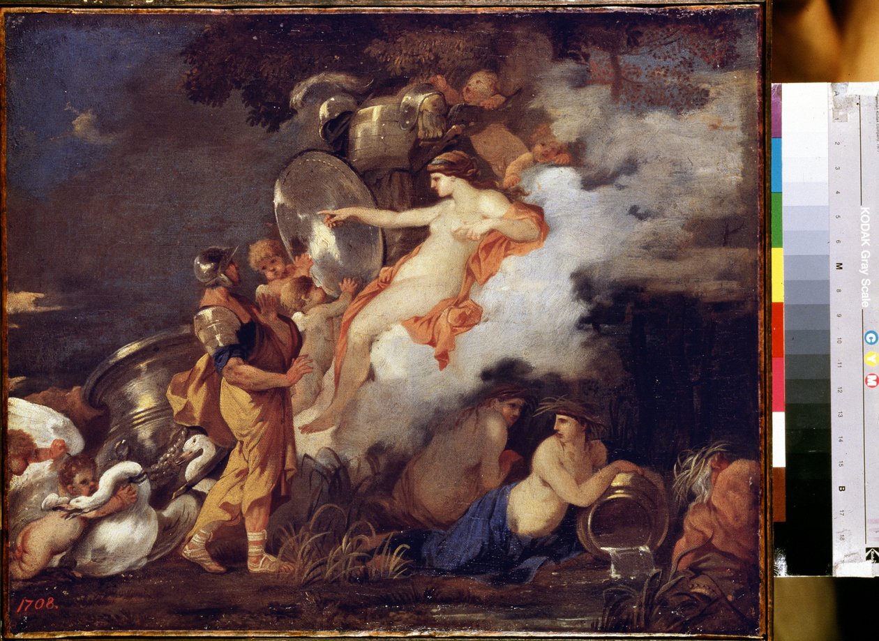 "Venus y Eneas" (Venus y Eneas) Venus apareciendo a su hijo Eneas para ayudarlo en su viaje. Pintura de Sebastien Bourdon (1616-1671) 1650-1660 Dim. 45,5x54,5 cm Museo del Hermitage, San Petersburgo de Sébastien Bourdon
