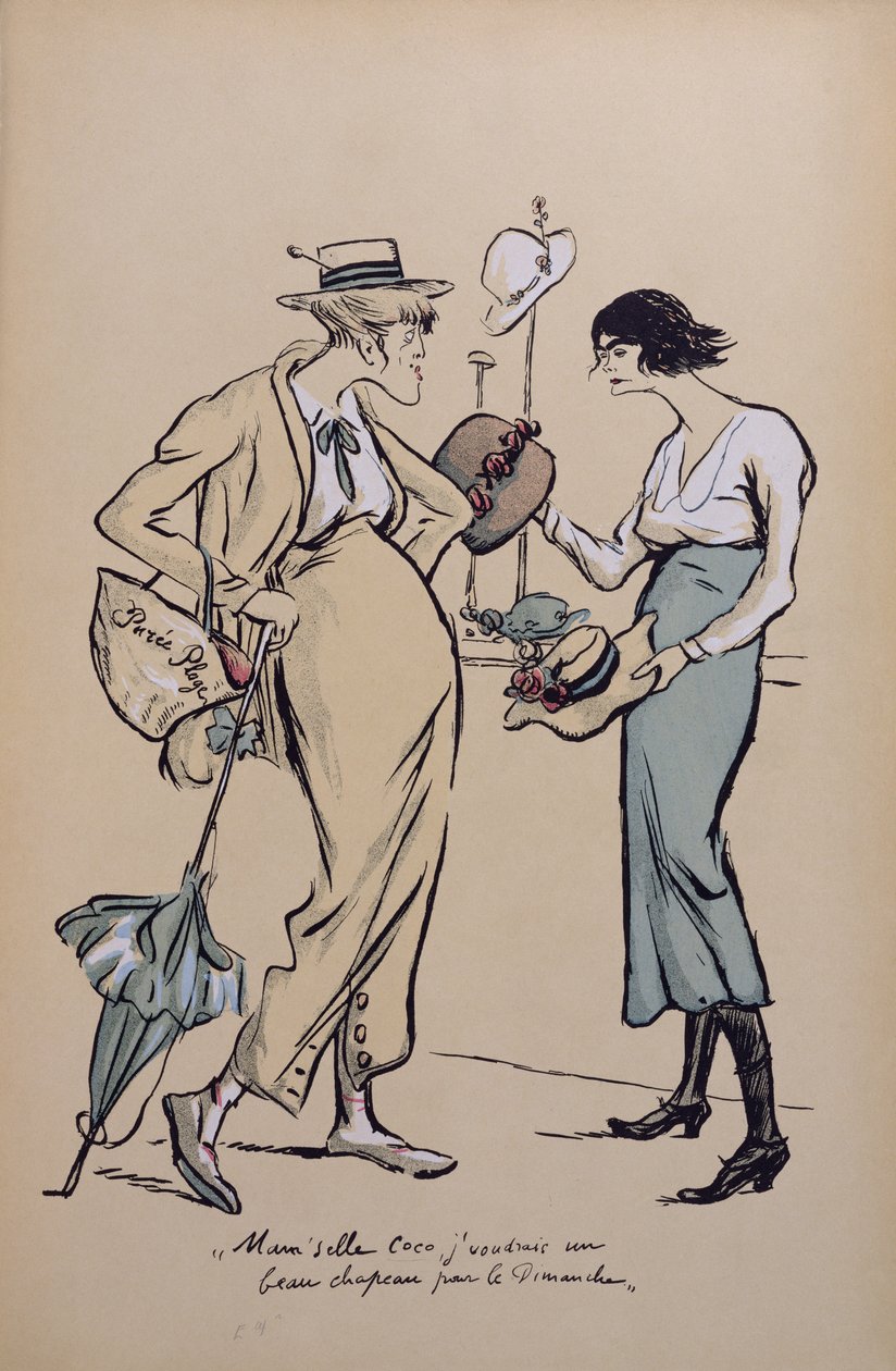 Coco Chanel (1883-1971) como sombrerera, de 
