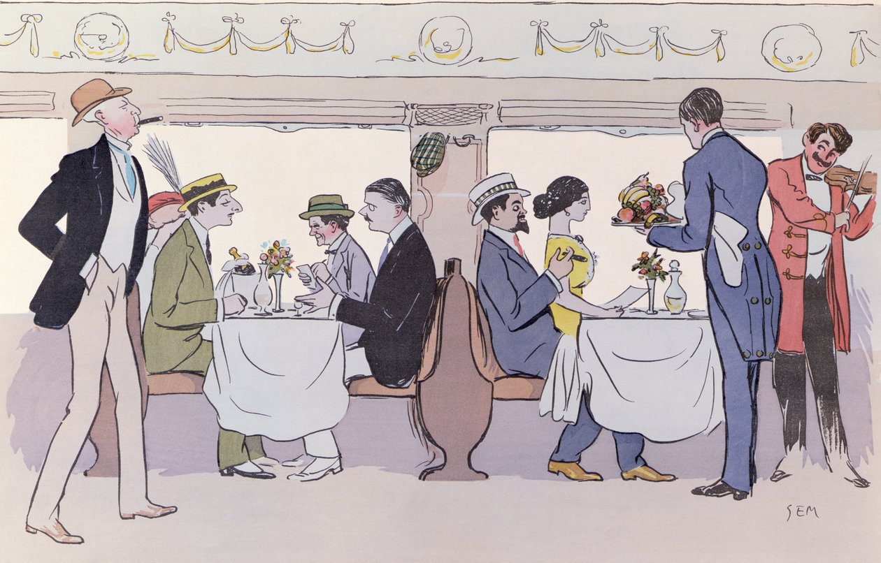 Coche restaurante en el tren de París a Niza de Sem