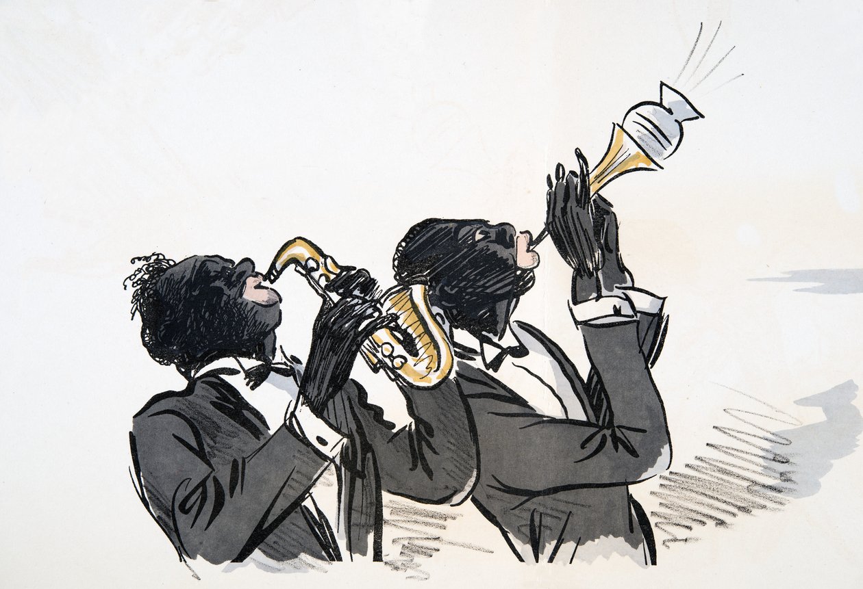 Saxofonista y trompetista, de White Bottoms, pub. 1927 de Sem
