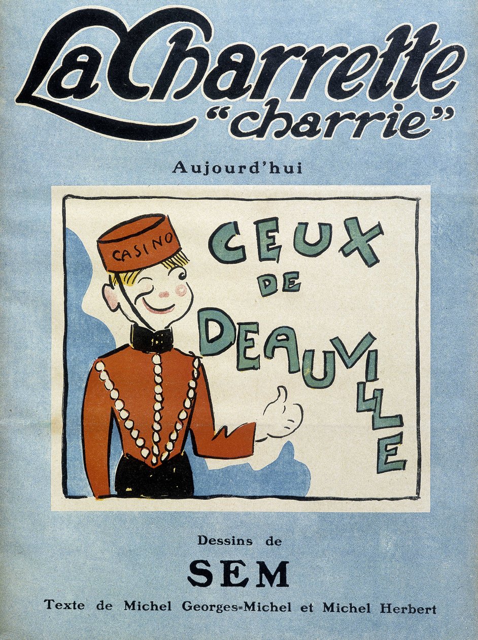 Crupier del casino de Deauville, ilustración de Sem para la portada de la revista mensual 