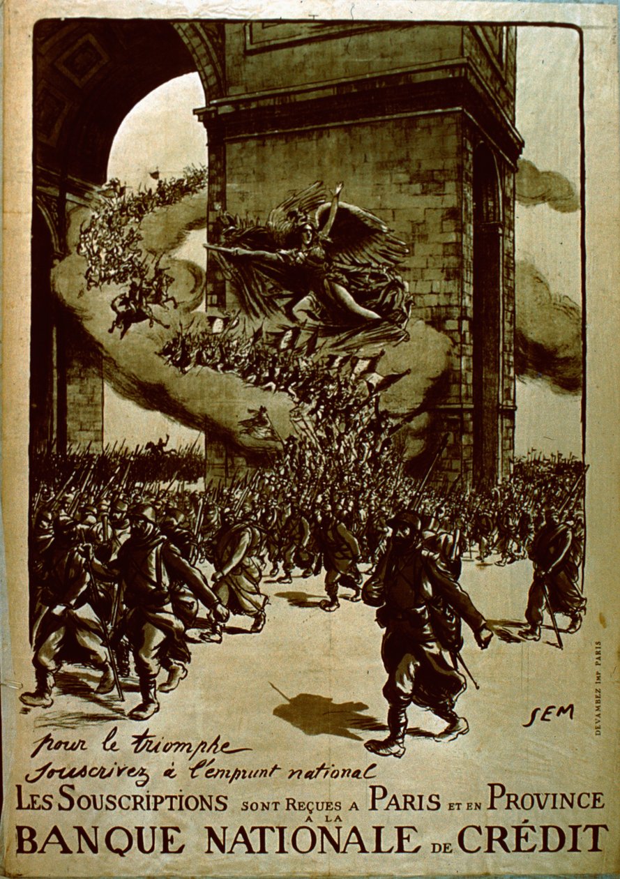 Póster para el Préstamo Nacional Francés durante la Primera Guerra Mundial de Sem