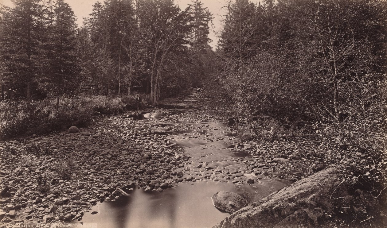 Río Marion en el campamento de Bassett de Seneca Ray Stoddard