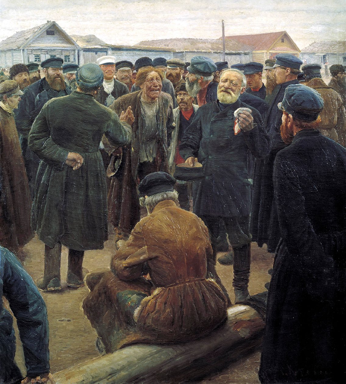 En la reunión comunitaria del campo de Sergei Alexeevich Korovin
