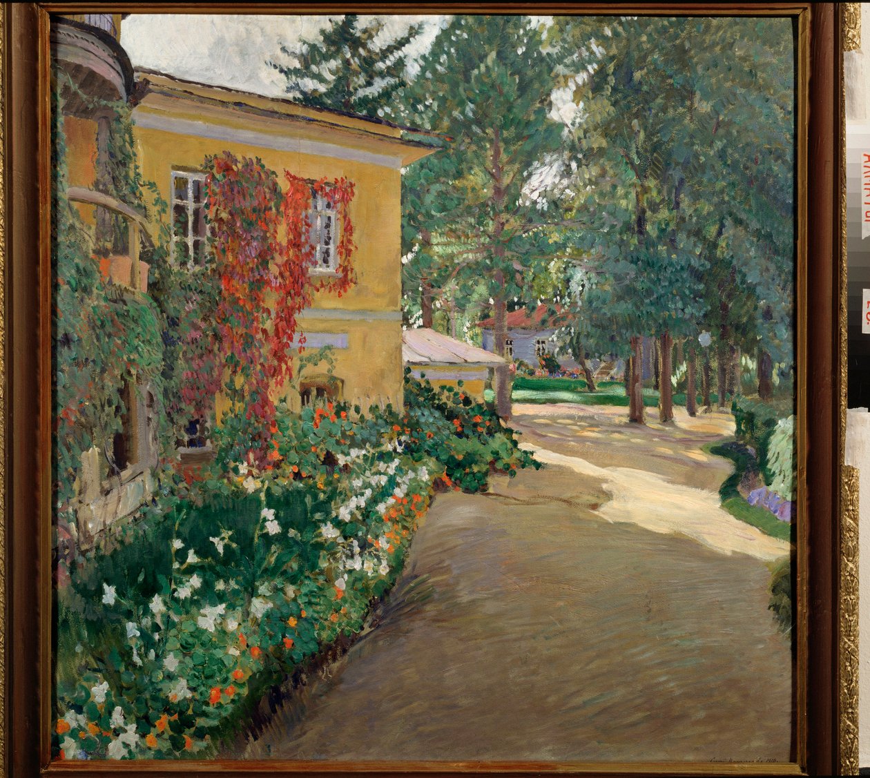 En una finca - Pintura de Sergei Arsenyevich Vinograd (1869-1938), óleo sobre lienzo de Sergei Arsenevich Vinogradov