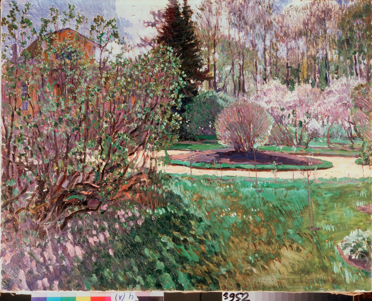 Un jardín, primavera - Pintura de Sergei Arsenyevich Vinogradov (1869-1938), óleo sobre lienzo de Sergei Arsenevich Vinogradov