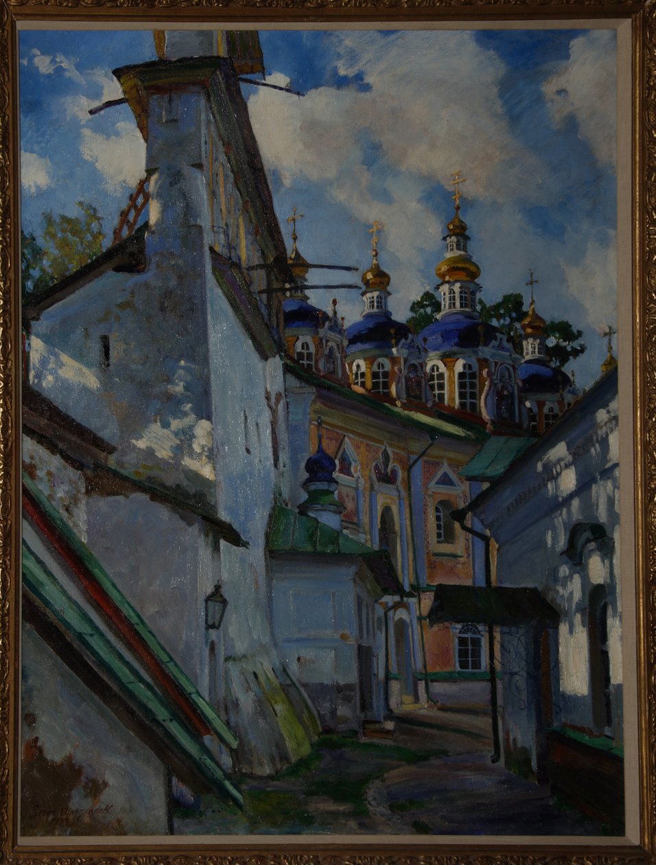 Vista del Monasterio Pskovo-Pechersky, 1928 de Sergei Arsenevich Vinogradov
