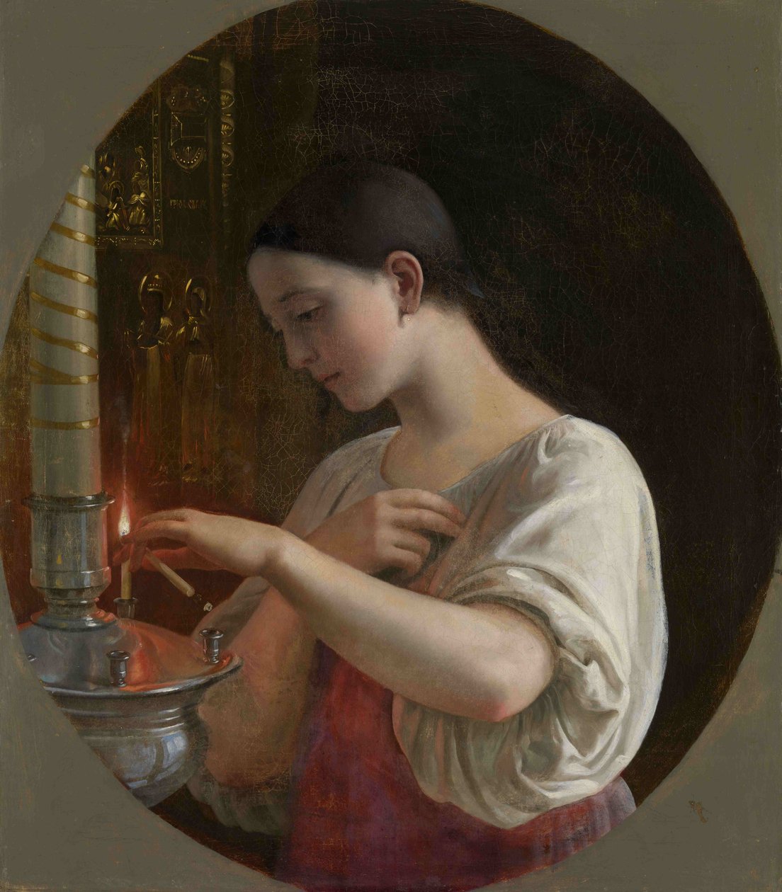 En la iglesia, 1860s de Sergei Ivanovich Gribkov