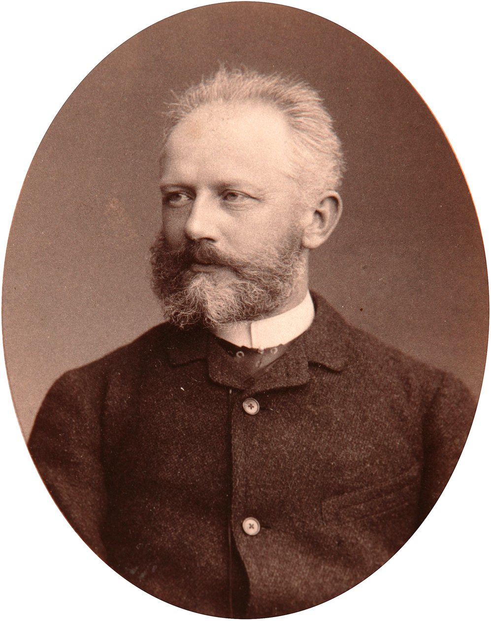Retrato del compositor Piotr Tchaikovsky (Piotr Petr Ilitch Tchaikovski) (Tchaikowsky, Tchaikovsky) (1840-1893). Foto de albúmina de Sergei Lvovich Levitsky (1819-1898) de Sergei Lvovich Levitsky