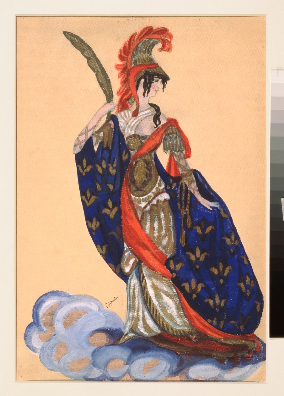 Costume preparatoire pour la piece de théâtre "Le triomphe des Etats" de A Bobrishchev Pouchkine (Bobrishchev-Pouchkine) (Diseño de vestuario para la obra de teatro El triunfo de los Estados de A Bobrishchev-Pushkin (Bobrishchev Pushkin) - Oeuvre de Sergei de Sergei Yurevich Sudeikin