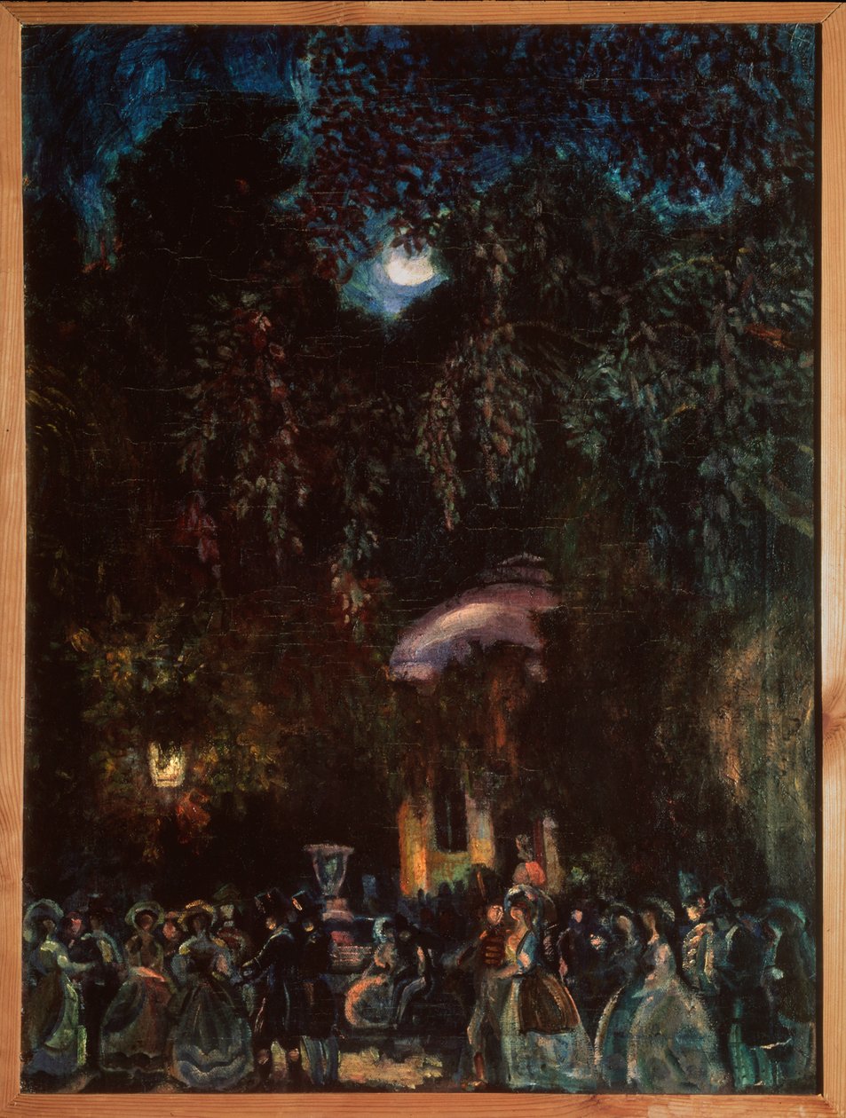 España (Escena de ocio, sociedad paseando por la calle al atardecer). Pintura de Sergei Yurievich Sudeykin (Sergei Sudeikin) (1882-1946), óleo sobre lienzo, ca. 1910. Arte ruso, siglo XX. Museo Estatal al Aire Libre de Historia, Arquitectura y Arte, Psko de Sergei Yurevich Sudeikin