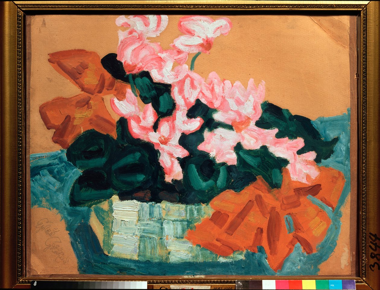Flores, Naturaleza muerta - Obra de Sergei Yurievich Sudeykin (Serge Sudeikin) (1882-1946), óleo sobre cartón - Arte ruso, modernismo, art nouveau, siglo XX - Museo Estatal de Arte Unido, Kostroma (Rusia) de Sergei Yurevich Sudeikin