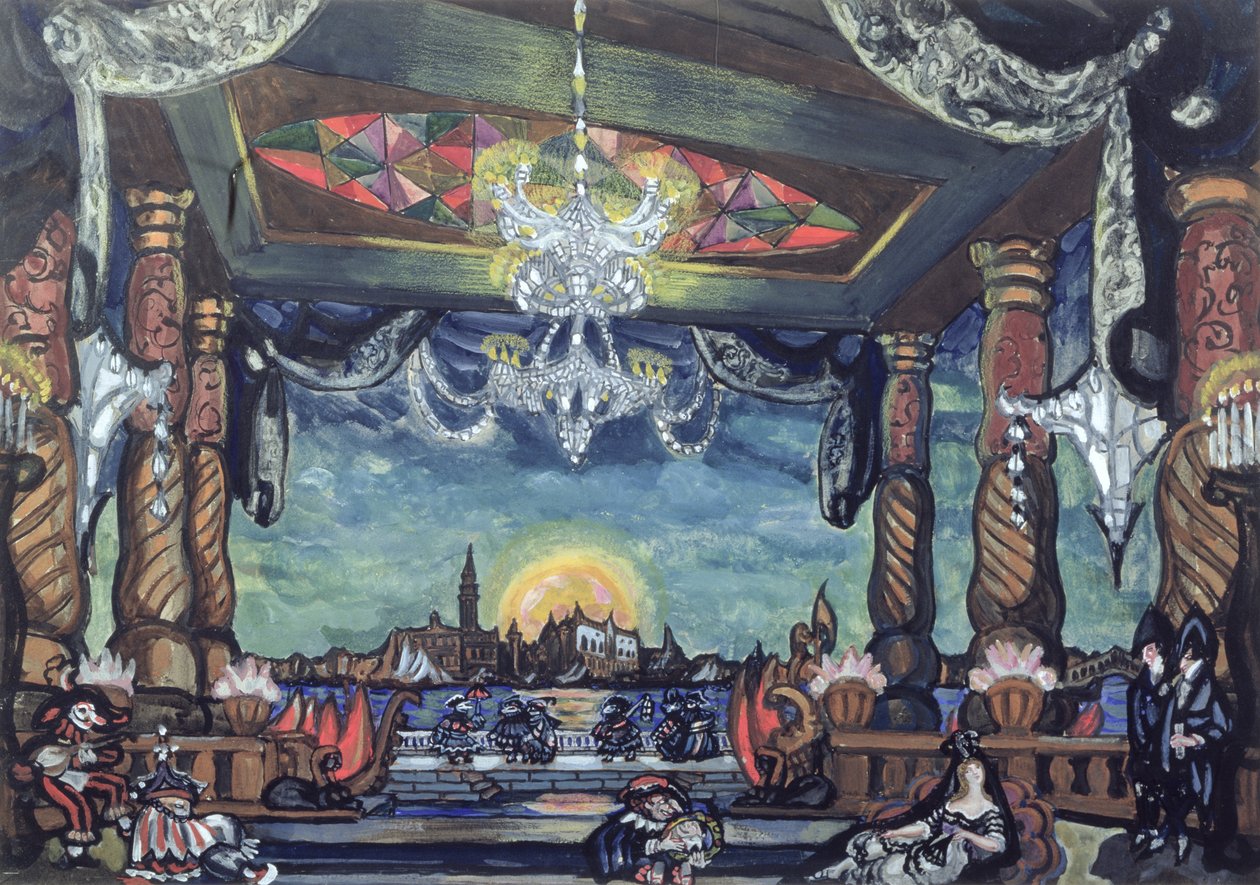 Escenografía de los "Cuentos de Hoffmann" de Offenbach de Sergei Yurevich Sudeikin