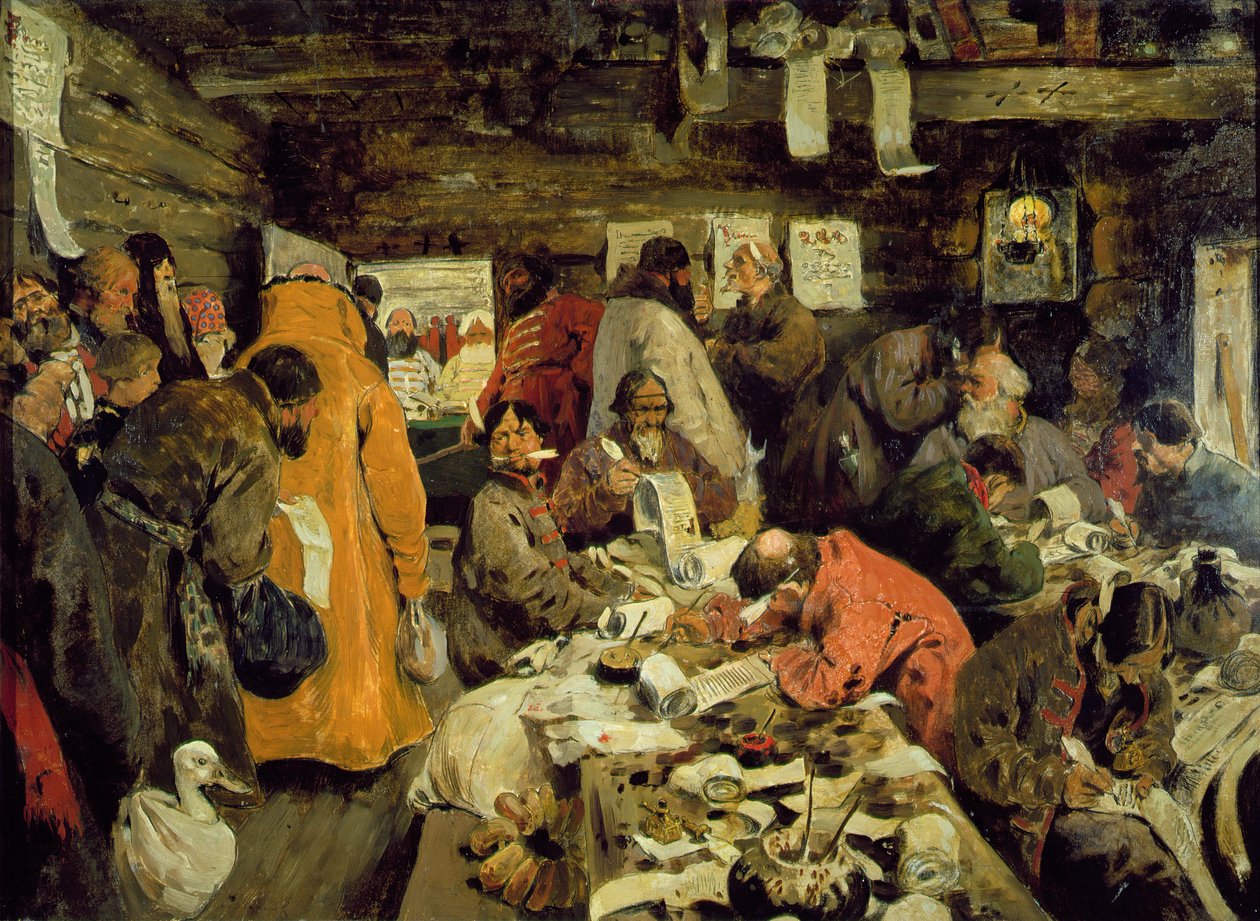 Una oficina de abogados en tiempos moscovitas, 1907 de Sergej Vasilevic Ivanov