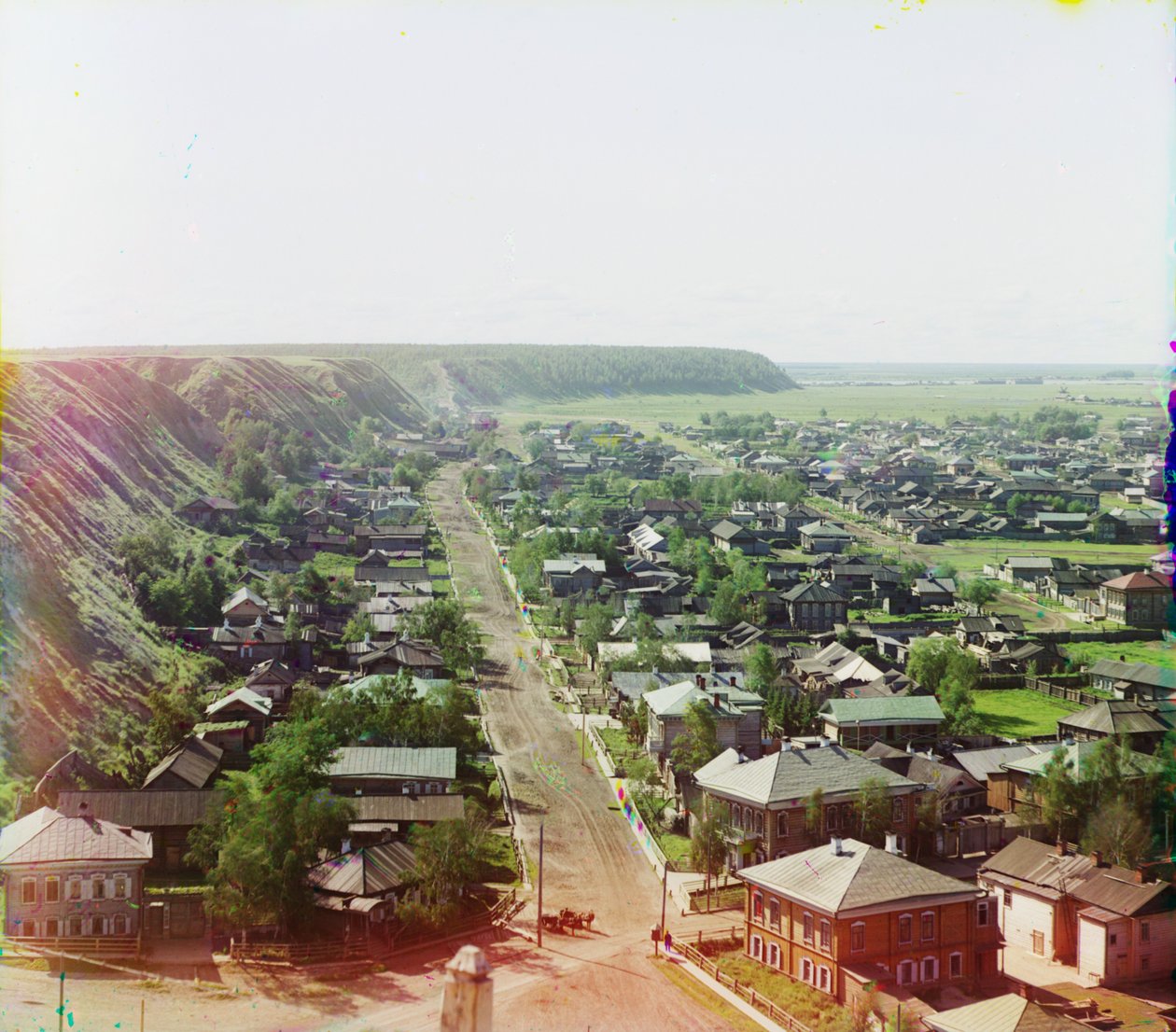 Ciudad de Tobolsk (desde la Catedral de la Asunción) donde en 1917, después de la Revolución de Febrero, el zar Nicolás y su familia vivieron en la Mansión del Gobernador, 1905-1915 de Sergey Prokudin Gorsky