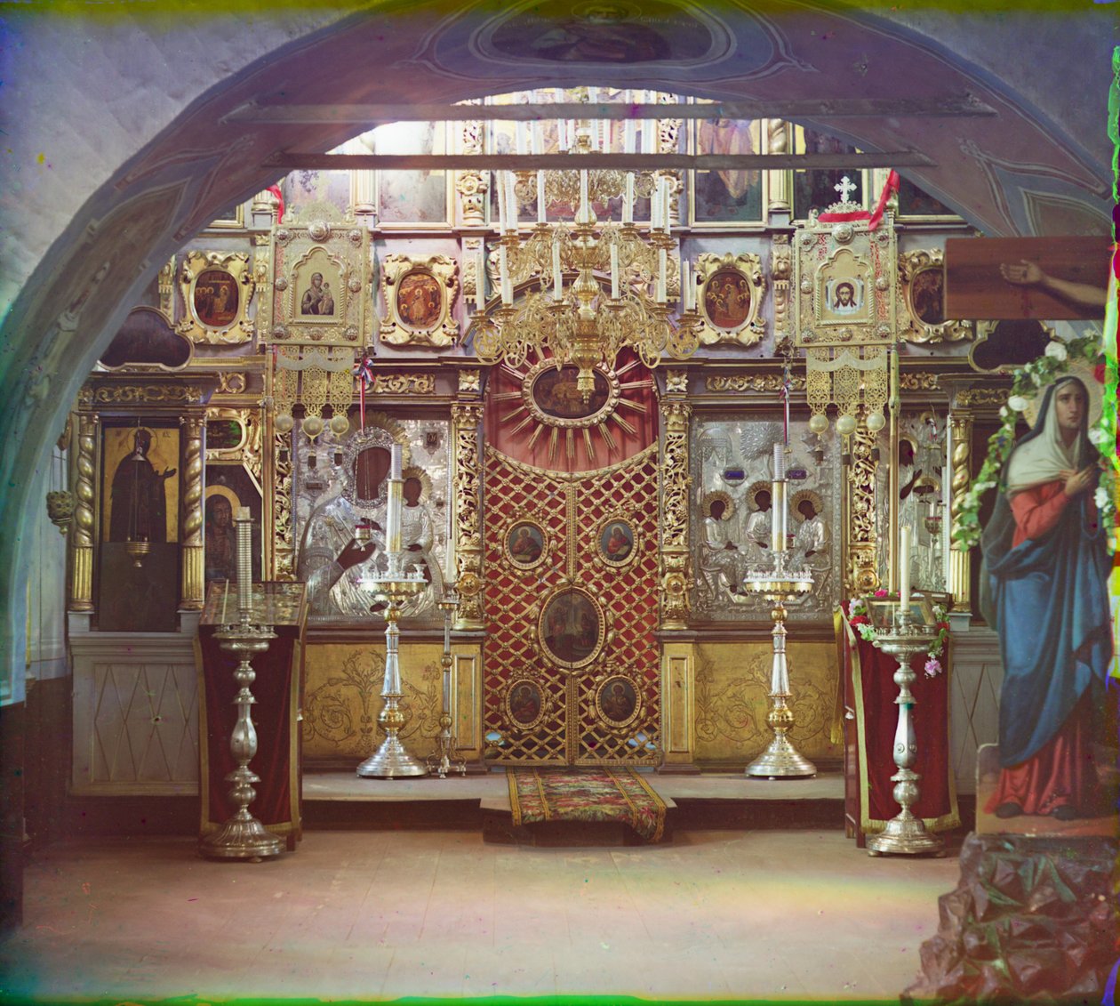 Iconos en la iglesia de Borodino, 1905-1915 de Sergey Prokudin Gorsky