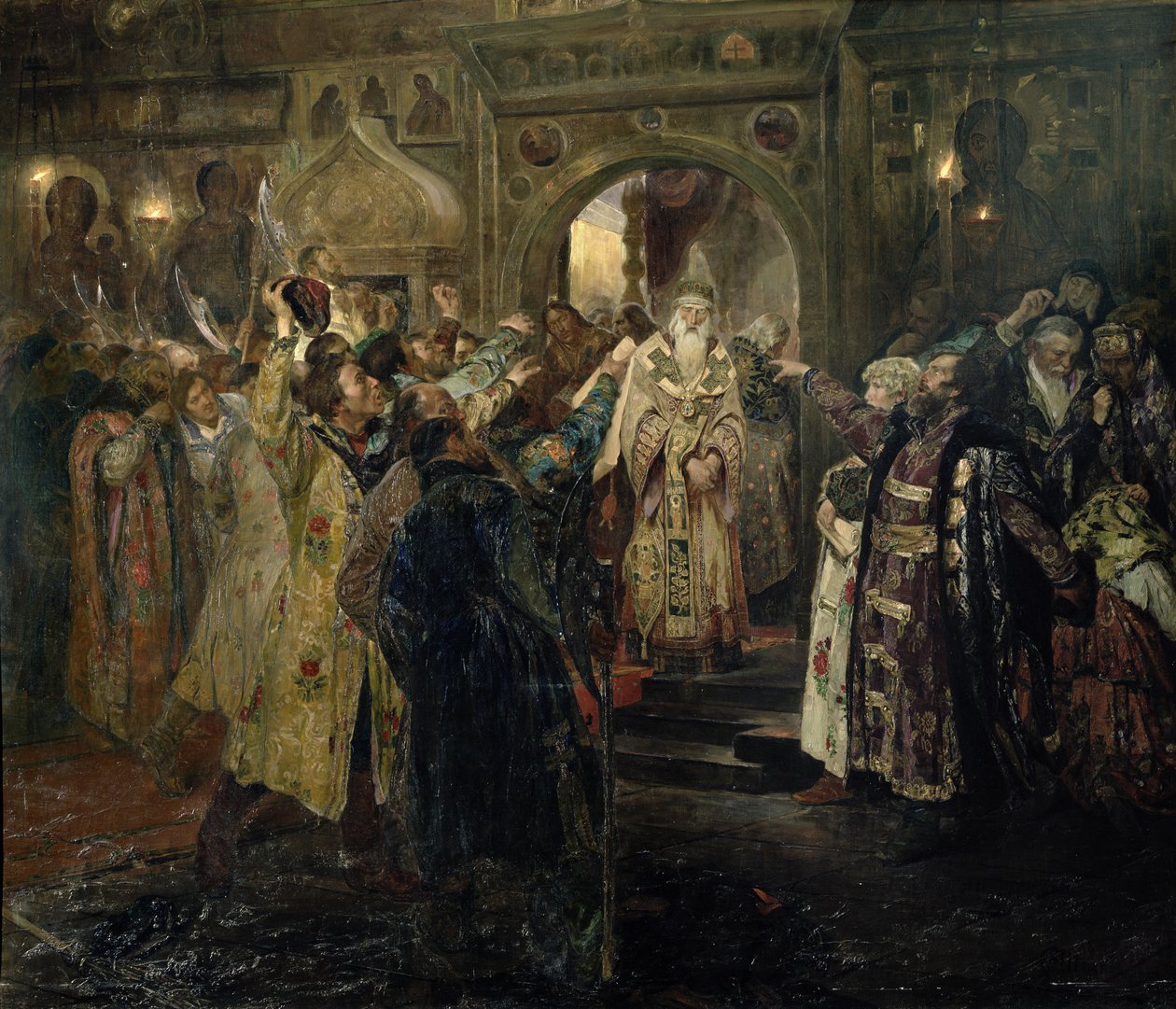 Arresto del metropolitano Felipe, 1910 de Sergey Timofeyevich Schelkovy
