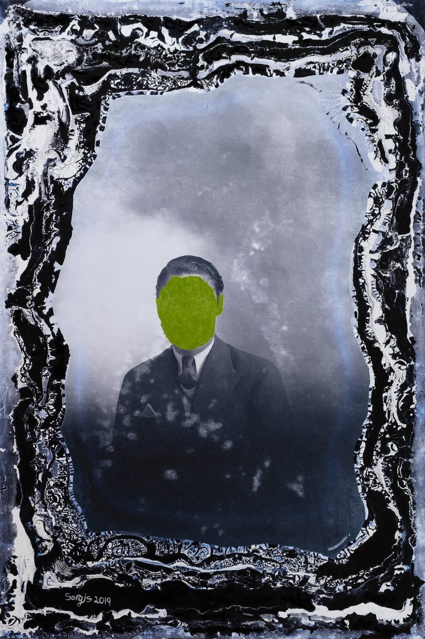 joven caballero posando solo, 2019 (técnica mixta) de Sergis Adamos