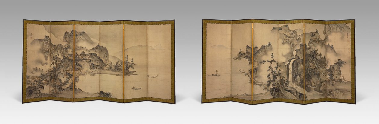 Paisaje de las cuatro estaciones de Sesson Shukei